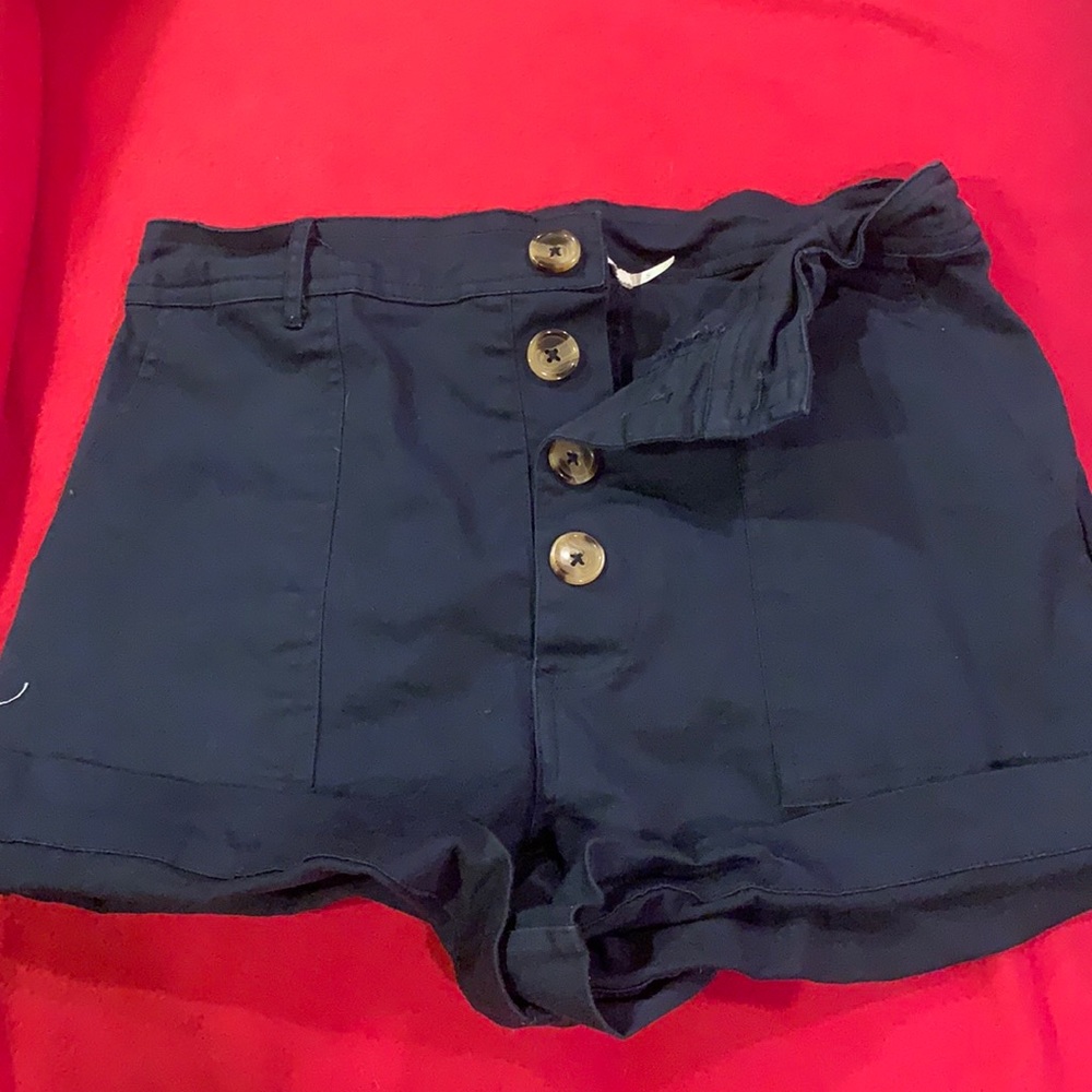 Navy Blue High Rise Shorts